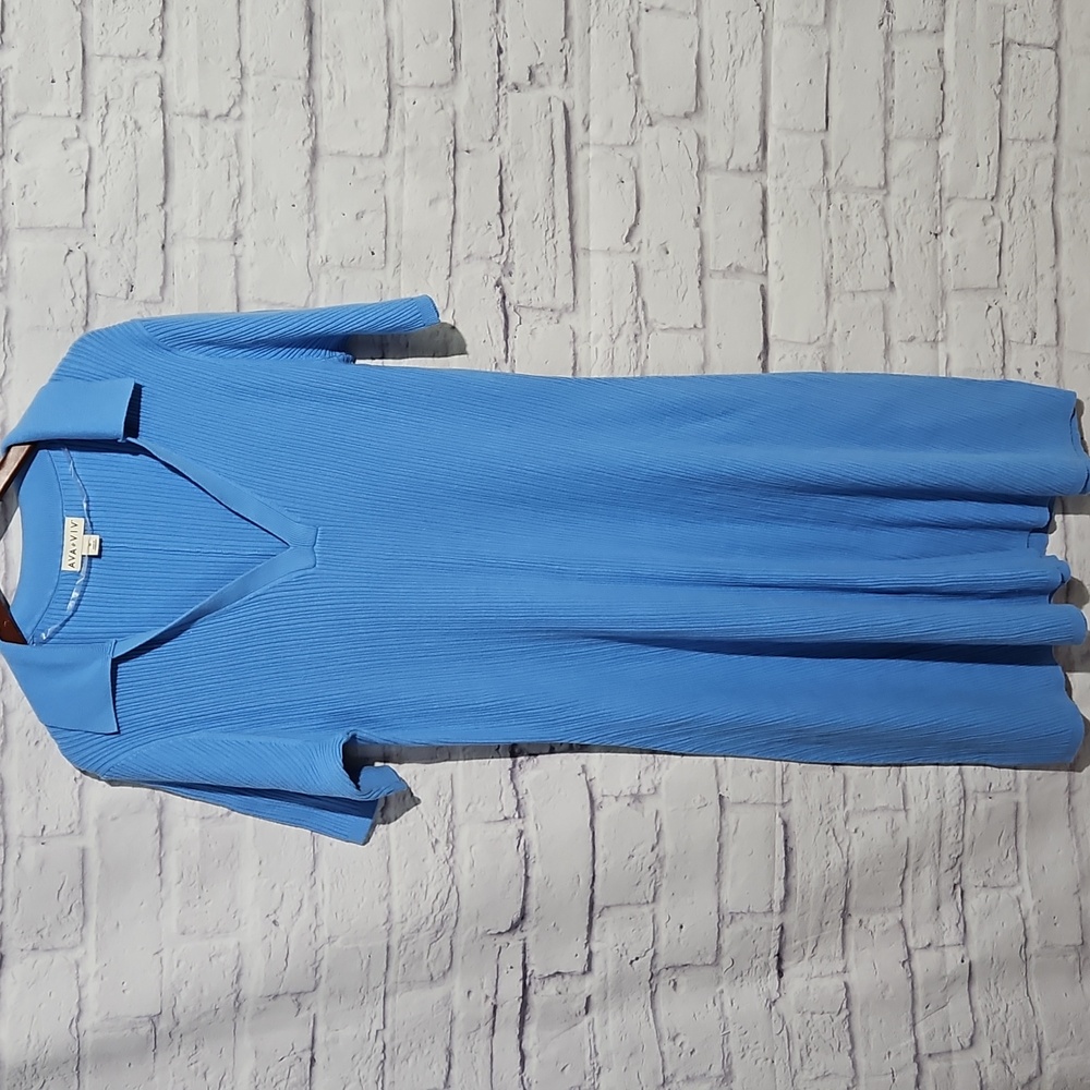 Ava & Viv Polo Ribbed Sweater Midi Dress